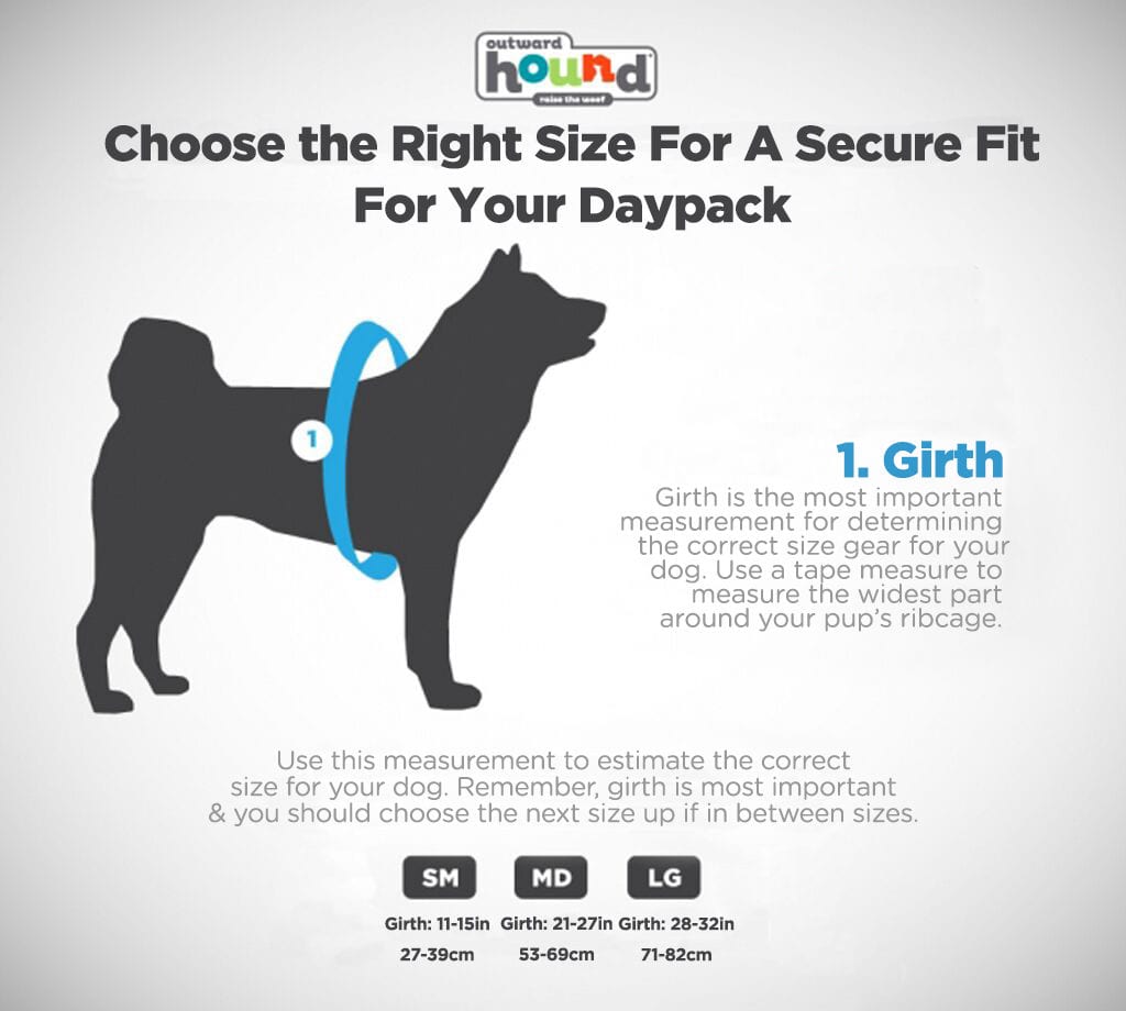 sizing guide for dog pack