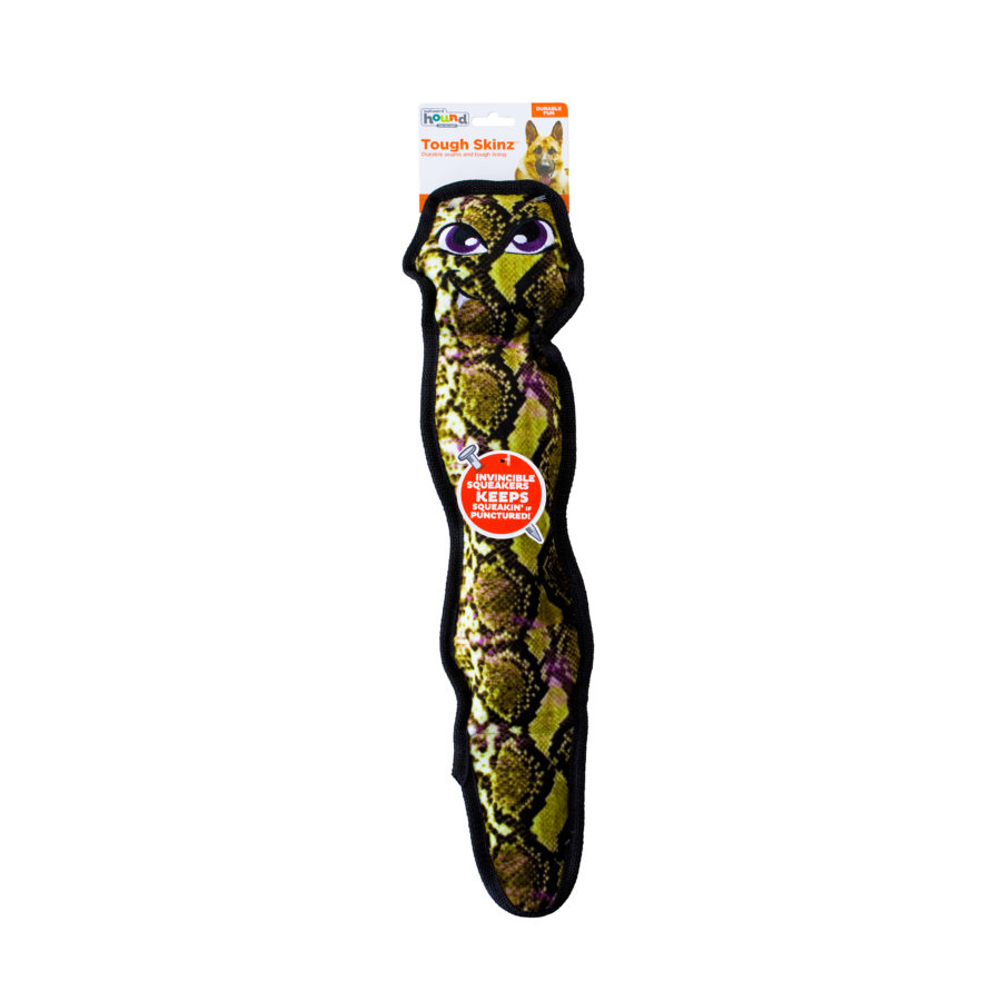 tough skinz rattle snake dog toy