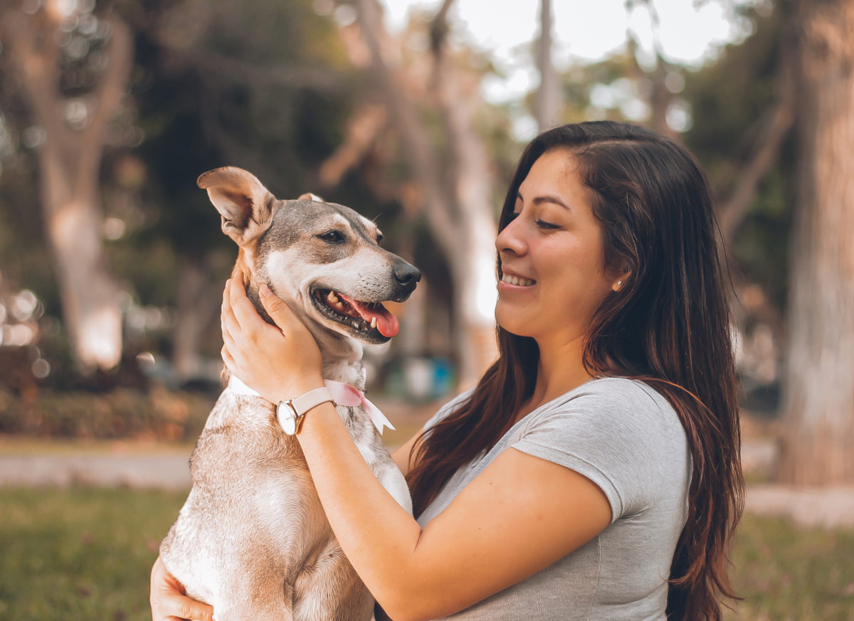 lady with dog