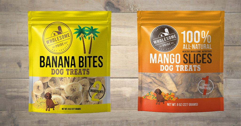 wholesome pride mango and banana dog treats 