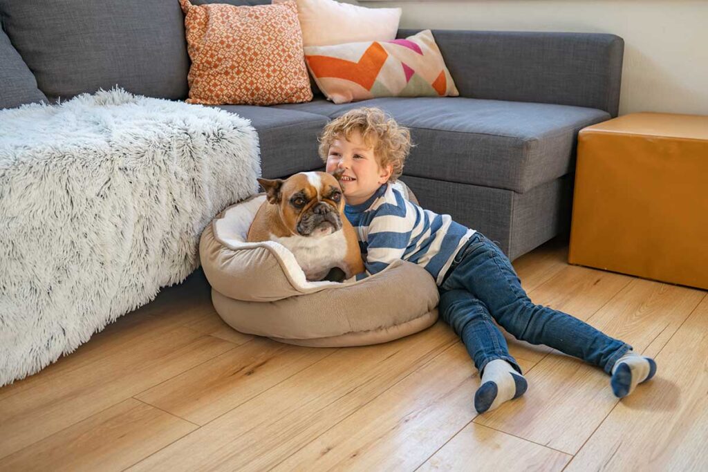 dog and child