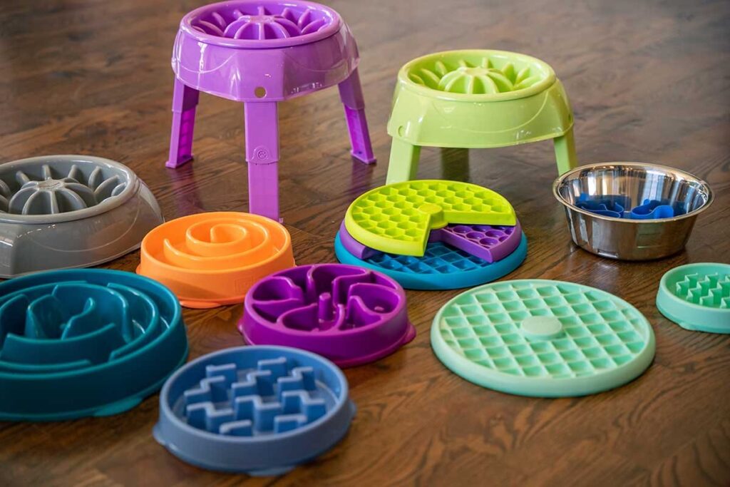 dog bowls and slow feeders